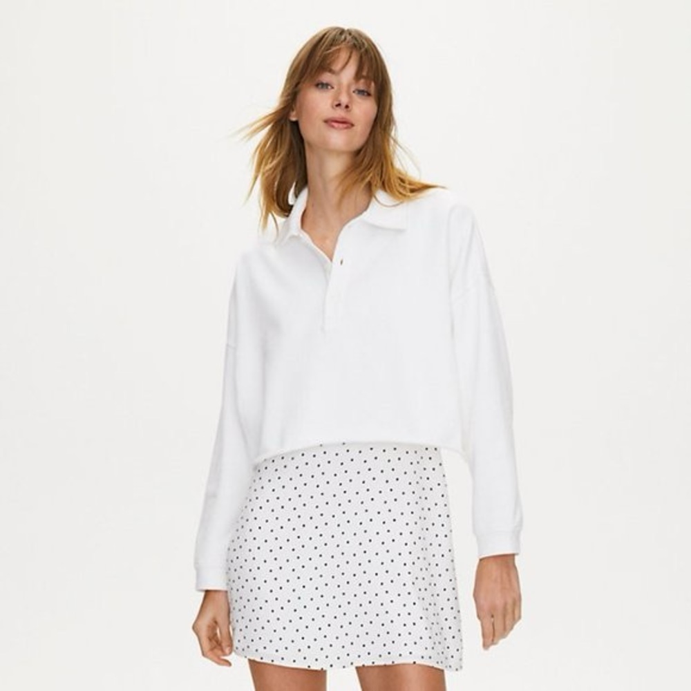 Aritzia Sunday Best Cropped Fleece Polo (Rugby Sweater)